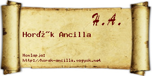 Horák Ancilla névjegykártya